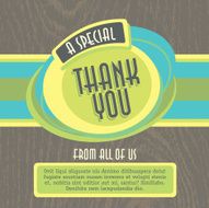 Colorful retro Thank you greeting card template