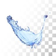 Blue water splash isolated on white N15