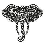Ethnic ornamented elephant N7