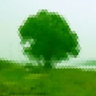 abstract green hexagon tree pattern background