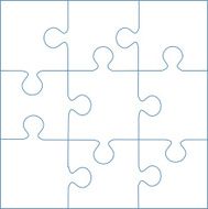 Puzzle template 9 pieces vector