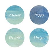Set of circle banners Vector illustration white and blue light