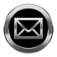 postal envelope silver isolated on white background