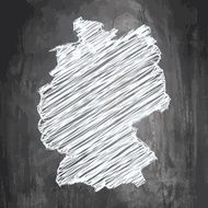 Germany map on dark chalkboard background N2