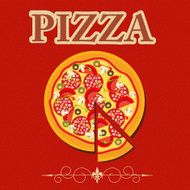 Pizza Menu Template in vintage retro grunge style vector illustration