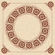 beige seamless background with dark brown floral frame