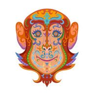 Ethnic ornamented monkey N19