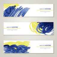 Set of abstract vector watercolor bannes
