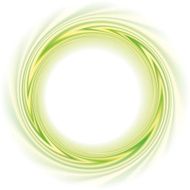 Abstract vector frame Green stripes curled in a circular motion