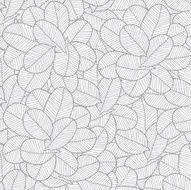 Vector line art grey leaves texture seamless