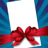 card with bow and textured background