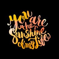 Hand drawn watercolor lettering poster-Sun with You are the suns N4
