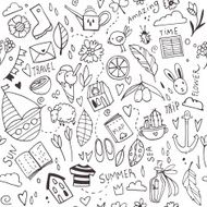 Vector summer travel pattern