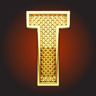 vector golden letter t N7