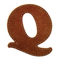 Leather textured letter Q