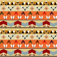 Abstract seamless pattern with Mexican drawing