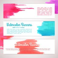 Pattern of horizontal banners or cards Background watercolor texture