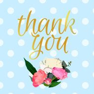 Thank you card with flowers N2