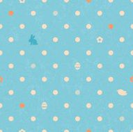 Easter polka dot seamless vintage pattern in blue color N2