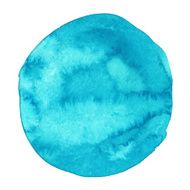 Watercolor blue round paint stain