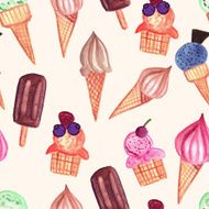 Vector Ice cream Seamless Pattern N3