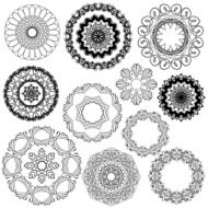 Set of Vintage backgrounds Guilloche ornamental circle