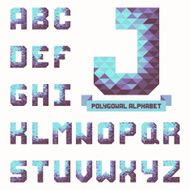 Full polygonal triangular alphabet Trendy typeset in vector N2