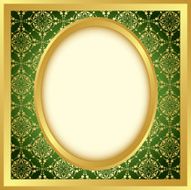 golden frame with bright pattern - vector