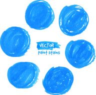 Round blue marker vector color stains