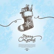 Christmas background with hand drawn illustration N3