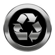 Recycling symbol icon silver isolated on white background