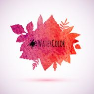 Red watercolor painted autumn leaves banner