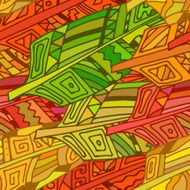 Seamless texture with ornament of bird feathers in tribal style N2