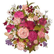Hand drawn vintage bouquet N3