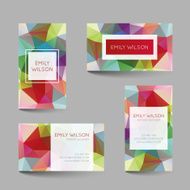 Set of business cards low poly design N10