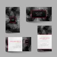 Set of business cards low poly design N11