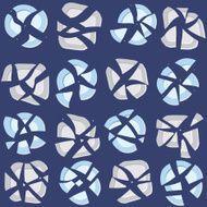 Broken Plates on a Dark Blue background Seamless vector pattern
