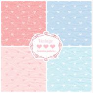 Set of vector seamless vintage patterns