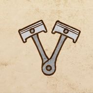 Pistons on Grunge Background N2