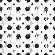 Smash circles and dots seamless pattern monochrome vector