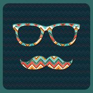 Hipster Icon with Geometric Grunge Background N2