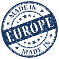 Made In Europe blue stamp