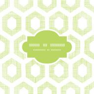 Abstract green fabric textured honeycomb cutout frame seamless pattern background