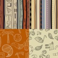 Set of fullcolor patterns primitive tribal pattern N2