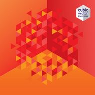 Abstract cube red design background N2