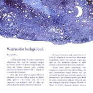 Blue space background Watercolor Vector illustration N4