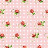 Vector seamless pattern with red roses N7