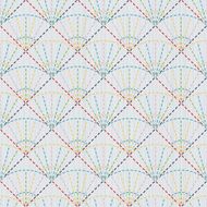 Traditional Japanese Embroidery Ornament Sashiko with colorfulul funs Seamless vector N2