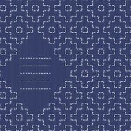 Text frame Traditional Japanese Embroidery Ornament with rhombs Seamless pattern N2