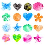 Set of 16 grunge vector shapes Design elements Vintage N2